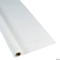 Plastic Extra Long White Tablecloth Roll