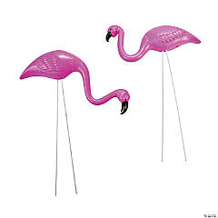 Plastic Mini Pink Flamingo Yard Ornaments