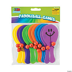 Plastic Mini Smile Face Paddleball Games