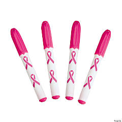 Plastic Pink Awareness Ribbon Mini Pens