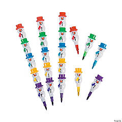Plastic Snowman Stacking Point Crayons