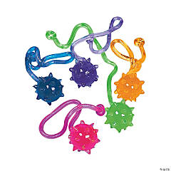 Plastic Sticky Spiked Balls with Cord Assortment