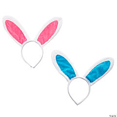 Plush Bunny Ears Headbands with Wire - 6 Pc.
