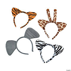 Plush Zoo Animal Ear Headbands - 12 Pc.