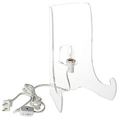 Plymor Clear Acrylic Lighted Flat Back Easel With Shallow Support Ledges, 9&quot; H x 6.75&quot; W x 5.25&quot; D