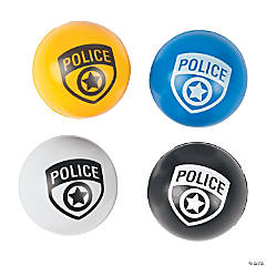 Police Party Bouncy Ball Assortment - 12 Pc.
