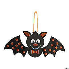 Polka Dot Halloween Bat Ornament Craft Kit - Makes 12