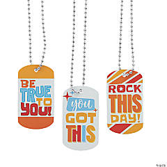 Positive Sayings Dog Tag Necklaces