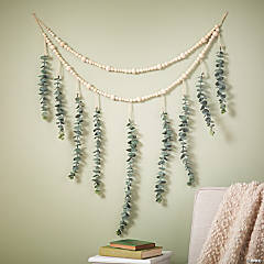 Positively Simple Eucalyptus & Wood Beads Garland Wall Decoration