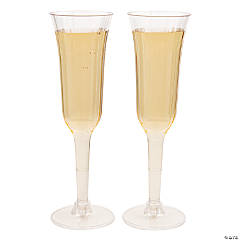 Premium Flared Plastic Champagne Flutes - 10 Ct.