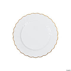 Premium White Elegance Plastic Dessert Plates - 25 Ct.