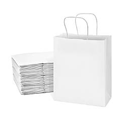 Prime Line Packaging Plastic Bags with Handles, Small Frosted Black Plastic Bags 8x4x10 50 Pack