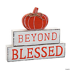 Pumpkin Beyond Blessed Stacked Tabletop Sign