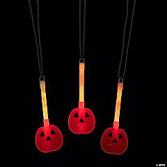 Pumpkin Character Glow Necklaces - 12 Pc.