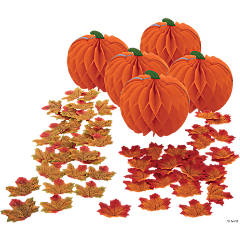 Pumpkin Honeycomb & Fall Leaves Centerpieces
