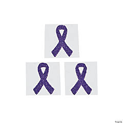 Purple Awareness Ribbon Tattoo Stickers