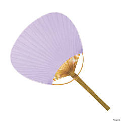 Purple Bamboo Paddle Hand Fans - 6 Pc.