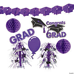 Purple Graduation Party Decorating Kit - 9 Pc.