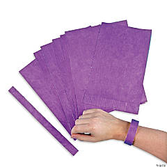 Purple Self-Adhesive Paper Wristbands