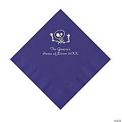 Purple Skeleton Personalized Napkins with Silver Foil - Luncheon