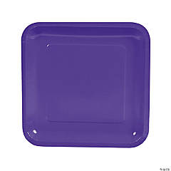 Purple Square Paper Dinner Plates - 18 Ct.