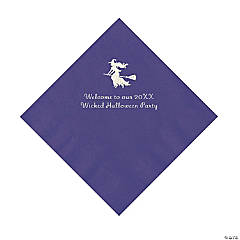 Purple Witch Personalized Napkins with Silver Foil – Luncheon