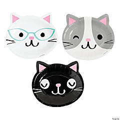 Purr-Fect Party Cat-Shaped Paper Dinner Plates - 8 Ct.