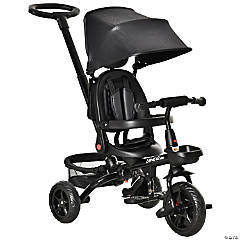 Qaba Baby Tricycle 4 In 1 Stroller w/ Removable Handle 1-5Yrs Black