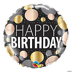 Qualatex Happy Birthday Big Metallic Dots 18