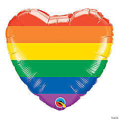 Qualatex Rainbow Stripes Heart 18