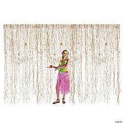 Raffia with Shells Curtain Backdrop