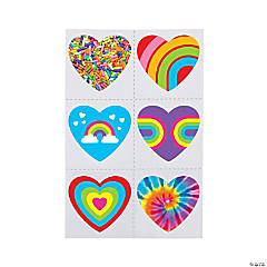 Rainbow Heart Tattoos – 72 Pc.