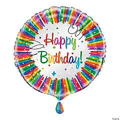 Rainbow Ribbon Happy Birthday 18” Mylar Balloon