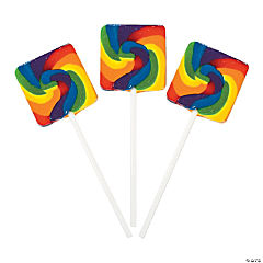 Rainbow Square Swirl Lollipops