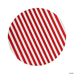 Red & White Striped Paper Chargers - 24 Pc.