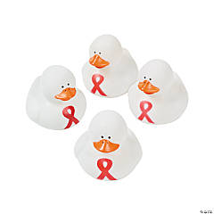 Red Awareness Ribbon Rubber Duckies