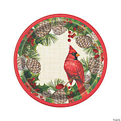 Red Cardinal Christmas Paper Dessert Plates - 8 Ct.
