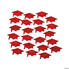 Red Graduation Cap Confetti