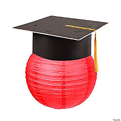 Red Hanging Paper Lantern with Graduation Cap Decorating Kit - 12 Pc.