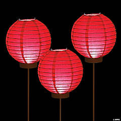 Red Light-Up Paper Lantern Balloons - 3 Pc.