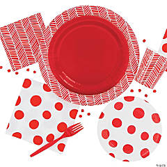 Red Mixed Print Tableware