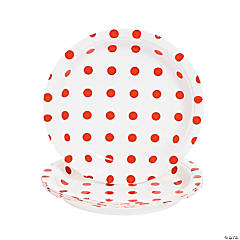 Red Polka Dot Paper Dessert Plates - 8 Ct.
