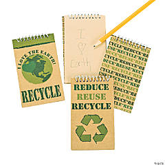 Reduce/Reuse/Recycle Kraft Paper Spiral Notebooks - 12 Pc.