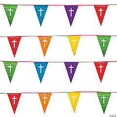 Religious Colors of the Rainbow Plastic Pennant Banner