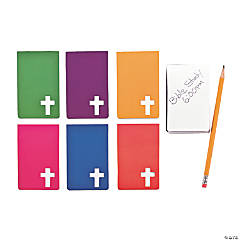 Religious Cross Cutout Notepads - 24 Pc.