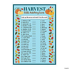 Religious Harvest Bible Verse Match Game Paper Sheets - 24 Pc.