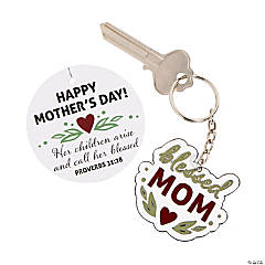 Religious Mother’s Day Blessed Mom Keychains with Card - 12 Pc.