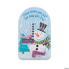 Religious Snowman Mini Pinball Games - 12 Pc.