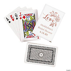 Rose Gold Bridal Shower Playing Cards with Personalized Box