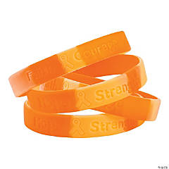Rubber Orange Awareness Ribbon Camouflage Bracelets